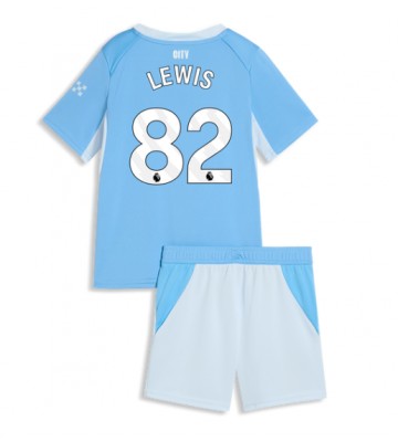 Manchester City Rico Lewis #82 Replika Hemmatröja Barn 2026-27 Kortärmad (+ Korta byxor)